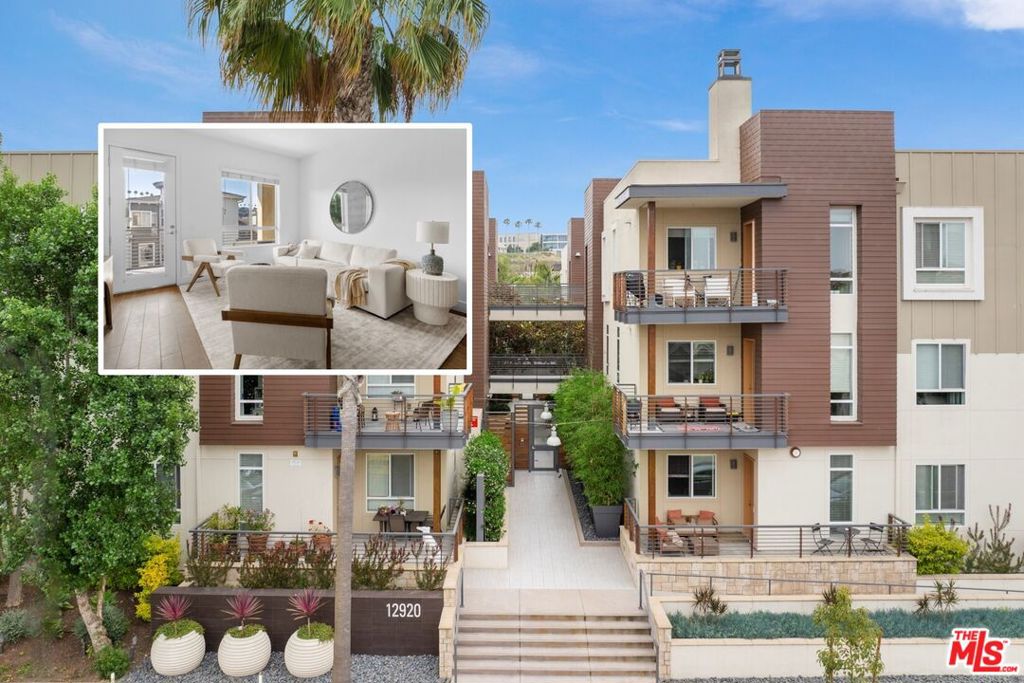 Prime Location on the top floor, located in the heart of Playa Vista & Silicon Beach! Situated just 1 block from The Resort fitness center/pool & 2 blocks from the exciting Runway retail center. Single-level, 2 bedroom unit with an office/den area. 1140 SF total space. Unit faces a quiet walk street, facing South! Primera Terra is a LEED-certified building (built by KB Home). Spacious, open concept floorplan with plenty of natural light. Large balcony faces LMU and palm trees on the bluffs. Full access provided to all fitness, pool, barbecue and community amenities. Cable TV, High-Speed wireless Internet and Home Security Monitoring Service included. Secured, gated building access with 2 assigned parking spaces (side-by-side) in subterranean garage. Includes additional storage space in the garage! Walk to Whole Foods, Cinemark movie theater, Runway restaurants, retail and shops. 1.5 blocks to Concert Park and Concert Park Shoppes. Only minutes away from LAX airport, Silicon Beach tech hubs, the beach, the Westside including Santa Monica, Venice and Marina del Rey.